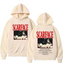 Klasikinis filmas Scarface Tony Montana moteriškas džemperis su gobtuvu Hip Hop vintažiniai drabužiai ilgomis rankovėmis žieminiai drabužiai moterims estetiški drabužiai 3XL beige
