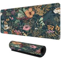Vintage Dark Floral Large Desk Mat Retro Oil Painting Flower Xxl Mouse Pad NonSlip Rubber Lock Edge Keyboard Mat For Office Ga 800x300x2mm