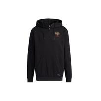 Men's adidas neo Back Logo Pattern Half Zipper Black H52968 S black