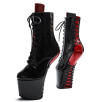 Madingi 20CM be kulno ponio čiurnos batai, Moteriški fetish scenos šokių ant stulpo batai, Vyriški Cosplay batai, 9cm platforma, Rožiniai, Juodi, Individuali spalva 41 black