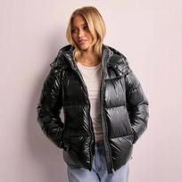 Winter Thickened Solid Color Hooded Padded Jacket, High-end Warm Casual Cotton Coat For Women, European & American Style Outerwear L juoda