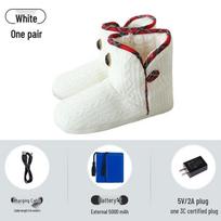 Įkraunami elektriniai šildomi sniego batai moterims - Šilti medvilniniai batai su šildomais vidpadžiais L (Fits 40-41) white