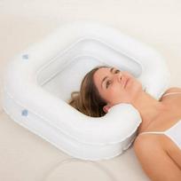 65*48*20cm Portable Shampoo Tray With Drain Tube Handicap Bed Rest Aid Use Salon Treatment Hairdressing Tool White Inflatable Hair Washing Basin white