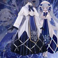 2021 m. Sniego Hatsune Cosplay Kostiumas su Ypač Plačiu Sijonu, Mielas Hatsune Cosplay Apranga Moterims 2021 Snow Hatsune First Support One size white