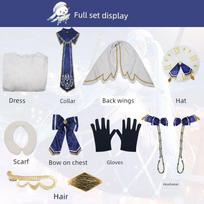 2021 m. Sniego Hatsune Cosplay Kostiumas su Ypač Plačiu Sijonu, Mielas Hatsune Cosplay Apranga Moterims 2021 Snow Miku Outfit Full Set XXL white