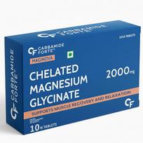 Carbamide Forte Chelated Magnesium Glycinate 2000mg Supplement 10 Veg Tablets for Muscle & Bone Support gray