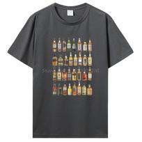 Single Malt Whisky T-shirt Whiskey Bottles Father's Day Gift Tops Clothes Cotton Tees Gift Idea Tshirt Men's Clothing 4XL black