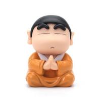 8cm  Anime Crayon Shin Chan Cos Buddha Good Luck Compassion Action Figure Funny Doll PVC Model Toys Collection Children Gifts beige