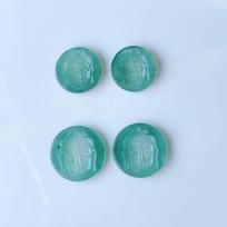 Myanmar Handmade Natural Blue Water Buddha Jewelry Set - Bracelet, Pendant, Earrings blue