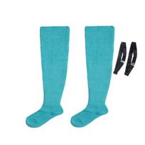 Women Large Size Thigh High Socks Extra Long Over the Knee Stockings Thick Knit Striped Leg Warmers for Thick Thighs blue
