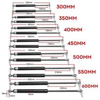 Qty(2) 300-600mm 300N Universal Lift Support Front Bonnet Hood Rear Trunk Tailgate Boot Shock Lift Strut Support Bar Gas Spring 250mm