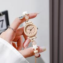 Adjustable Bracelet Watch Dopamine Quartz Watch Fashion Star Chain Watch  for Women Girls brown