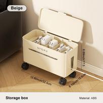 Dvipusė kabelių valdymo dėžutė su ratukais, elektros juostelės organizatorius, laikymo konteineris, laidų slėpiklis, stalo tvarkytojas 1pc cable storage box