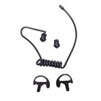 Black Accoustic Ear Tube+ Black Medium Earmold For Radio Earpiece