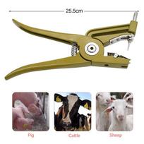 Pig, Cattle, Sheep Ear Tag Pliers - Metal One-Piece Automatic Animal Ear Tag Punch Tool beige