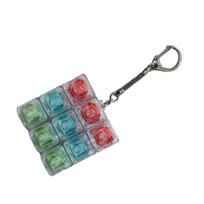 9-Keys Fidget Keyboard with Keychain Stress Relief Keyboard Finger Clicker Decompression Button Sensory Toy Backpack Hanging Decoration B gray