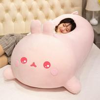 50/80cm Didelis Kawaii Pliušinis Triušis Minkšti Žaislai Pagalvė Triušytis Vaikų Pagalvė Lėlė Gimtadienio Dovana Vaikams 50cm white