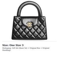 CHANEL 23K Kelly Blizgus Sendintas Veršio Oda Aukso Spalvos Metalas Mini Rankinė Juoda AS4416-B14296-94305 One Size 3 gray