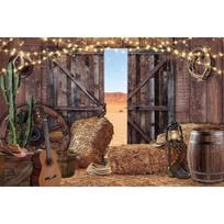 Kaubojiškas Vakarų Fonas Vakarų Rustic Arklys Medinė Klė Fotografijos Fonas Laukinių Vakarų Rodeo Šventės Dekoracijos Vėliava 90cmX60cm black