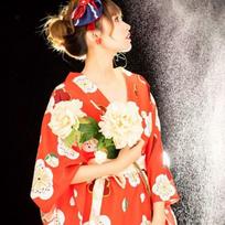 Spausdintas gėlėtas tradicinis japoniškas kimonas japoniško stiliaus azijietiškos sakuros mergaitės kimono suknelė elegancija naujas red