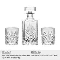 OLOEY Crystal Square Whiskey Decanter Set