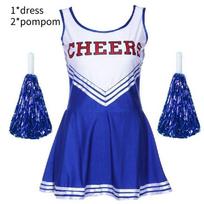 Vibrant Women's Plus Size Cheerleading Costume Soft And Durable Performance Wear Blue,2XL