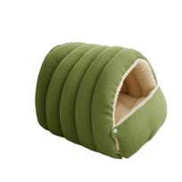 Žiemos šildomas pliušinis katės guolis Šiltas namelis gyvūnui Storinantis Šiluma Komfortas Minkštos miego lovelės kačiukams Katės urvas gyvūno šilumai (light green,L 50x40x28cm) šviesiai žalios spalvos