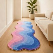 Storas kilimėlis prie lovos grindims Namų purus minkštas kilimas Netaisyklingos formos kilimai miegamajam Dopamino spalvos svetainės dekoracija Pliušinis kilimas 50x80cm