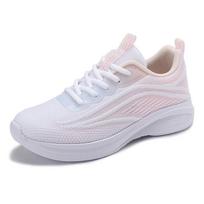 New running shoes sports shoes casual soft sole high elastic mesh lightweight running shoes 42 white