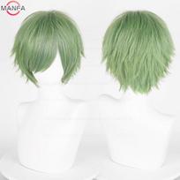 Anime 30cm Trumpas Tiesus Cosplay Perukas Juodas Baltas Žalias Rudas Violetinis Mėlynas Pilkas Raudonas Auksinis Vyras Moteris Karščiui Atsparus Sintetinis Plaukas beige