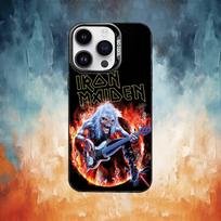I-Iron M-Rock M-Maiden Telefono dėklas Spalva Sidabrinis korpusas IPhone 17 16 15 14 13 12 11 Pro Max Plus iPhone14Plus black