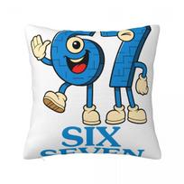 Bruh Secret 67 Six Seven 67 Funny Brainrot Steal A Brainrot Square Pillow Case Cushion Cover Decorative Pillowcase for Car 18 55x55cm 22x22in blue