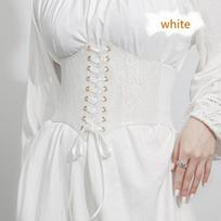 Moteriški diržai juosmens korsetas platus juodas nėriniuotas liekninantis kūno diržas elastingas juosmuo Reguliuojamas Ceinture Femme Fajas suknelės diržas One Size white