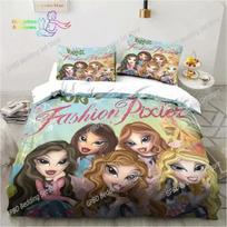 Animacinių Bratz lėlių patalynės komplektas miegamajam Minkšti modernūs lovatiesės Patogus vaikiškas antklodės užvalkalas Užvalkalas antklodei ir pagalvės užvalkalas EU Single(135*200cm)3pcs