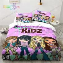 Animacinių Bratz lėlių patalynės komplektas miegamajam Minkšti modernūs lovatiesės Patogus vaikiškas antklodės užvalkalas Užvalkalas antklodei ir pagalvės užvalkalas EU Single(135*200cm)3pcs white