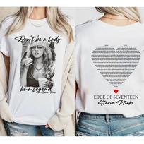 Vintage Stevie Nicks T-shirts, Edge of Seventeen Song Lyric Shirt 3XL gray