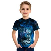 Funny monkey face boy and girl Harajuku street wear summer short sleeved children's clothing animal cartoon children's T-shirt 140 black