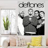 Deftones Grupės Muzikos Gobelenas Sienos Menas Estetiška Kambario Dekoro Uolų Grupės Plakatas Sieninis Kabinamas Miegamojo Bendrabučio Svetainės Dekoras 74x94cm(29x37in) gray