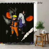 2D Flat Naruto Anime Minato Namikaze Rasengan Print Waterproof Shower Curtain for Bathroom Decor 1pc-90x180