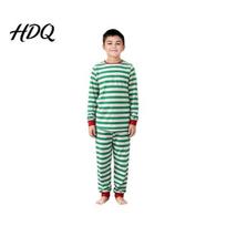 Breathable Polyester Loungewear Matching Family Pajamas Set Green White Striped Christmas 2 Piece Sleepwear Gift Sets for Pjs Holiday Long XL žalia