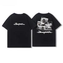 Automobilio JDM Modifikuoto Automobilio Supra Demonas Karalius Retro Grafinis Marškinėliai Vyriški Drabužiai Kvėpuojantys Vyriški ir Moteriški Motociklininkų Marškinėliai XL gray