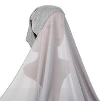 Fashion Stretch Headband Muslim Women Bonnet Modal Comfortable Chiffon Shawl Plain Chiffon Jersey Caps Ready To Wear white