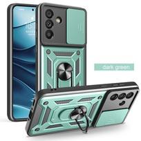 For Samsung Galaxy A06 A16 A26 A36 A56 Case Slide Lens Armor Phone Case For Samsung A 06 16 26 36 56 Car Holder Ring Back Cover For Galaxy A56 5G blue