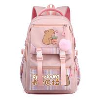 Kawaii Capybara Lovers Bubble Tea Print School Backpacks Teenager Student Backpack Boys Girls Schoolbags Cartoon Capybara Bags