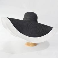 70cm Ypač didelis, platus kraštas, apsaugantis nuo saulės, kelioninis, didelis UV apsauga, paplūdimio šiaudiniai skrybėlės, moteriškos, vasarinės, lanksčios, sulankstomos 56-58cm black