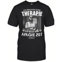 Apache 207 Therapie Marškinėliai Vyriški ir trumpomis rankovėmis unisex T-shirt - Vokiečių repo žvaigždės grafinis marškinėlis su ikonišku spaudiniu, laisvo kirpimo apvalia kaklo viršutinė dalis tėčiui 3XL gray