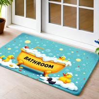 Door And Floor Mats Use A Dotted Rubber Bottom Design Are Slip-Resistant With Bathroom Duck Mat Printed Pattern, Suitable For Use As Entryway Mats, Li 43X75CM white
