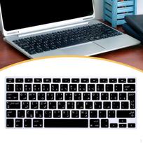 Arabic Keyboard Cover, Lightweight, Easy to Apply, Washable, Silicone Skin for 13, 15, And 17 Inch for EU version gray