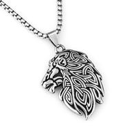 Retro Viking Thor's Hammer Stainless Steel Pendant Necklace white