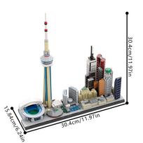MOC City of Toronto Skyline Building Blocks Model City of Toronto Skyline Architecture Street View Bricks Assembly Toys Gifts gray
